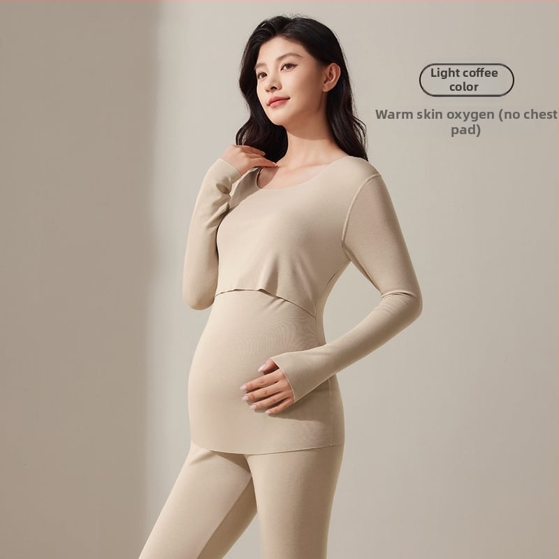 Grūtnieču un barošanas apģērbu komplekts – garas piedurknes, barošanas atvērums, poliesters 90–95% + spandex, ziemas izdevums 2025