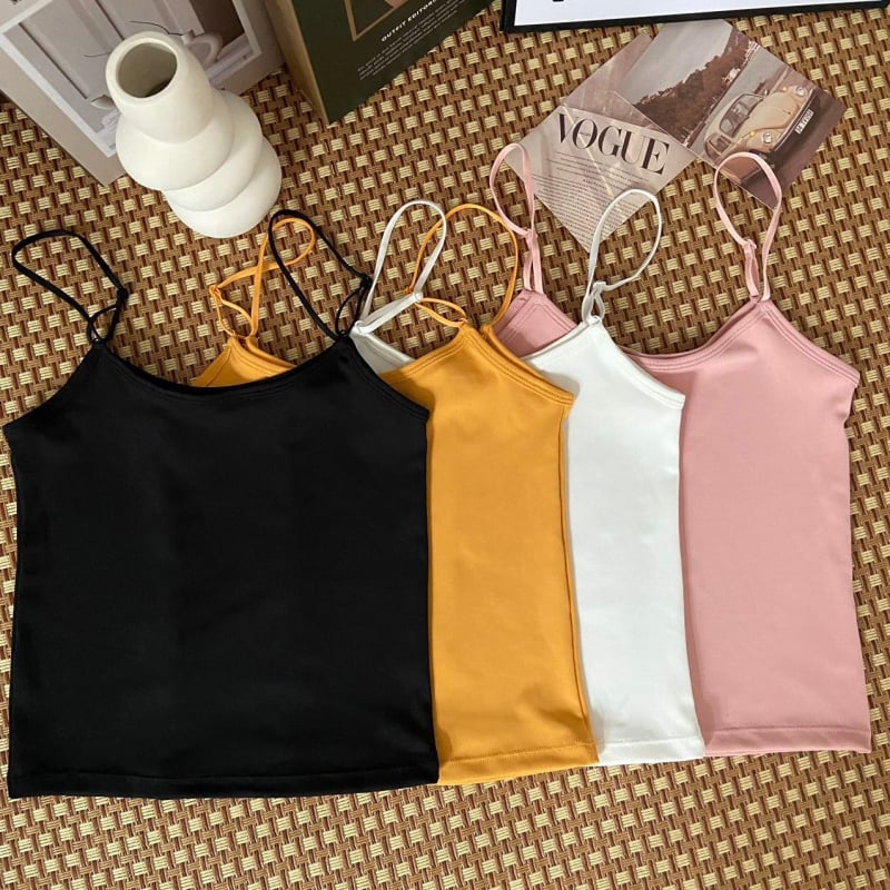 Kamizolēs ar šaurām jostām, apaļš kakla izgriezums, visām sezonām, bez krūšu pildījuma, viegls audums <30%