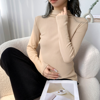 Grūtniecības topa džemperis ar pusaugstā kakla, adīts materiāls, galvenā sastāva 30–50%, garas piedurknes, slaids piegriezums