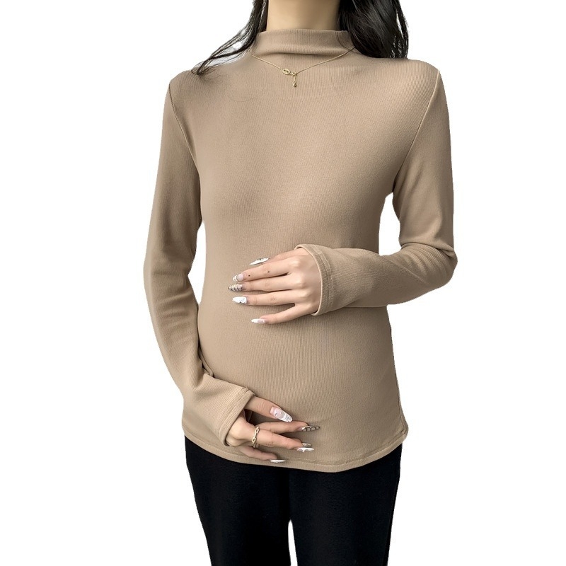 Grūtniecības topa džemperis ar pusaugstā kakla, adīts materiāls, galvenā sastāva 30–50%, garas piedurknes, slaids piegriezums