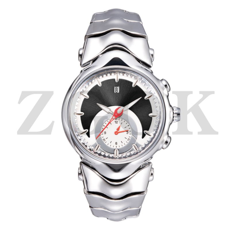 Muški sat inspiriran Y2K, neobičnog oblika brojčanika, retro veliki brojčanik, svijetleći brojčanik, kalendar, 44 mm, kvarcni mehanizam, čelični kaiš