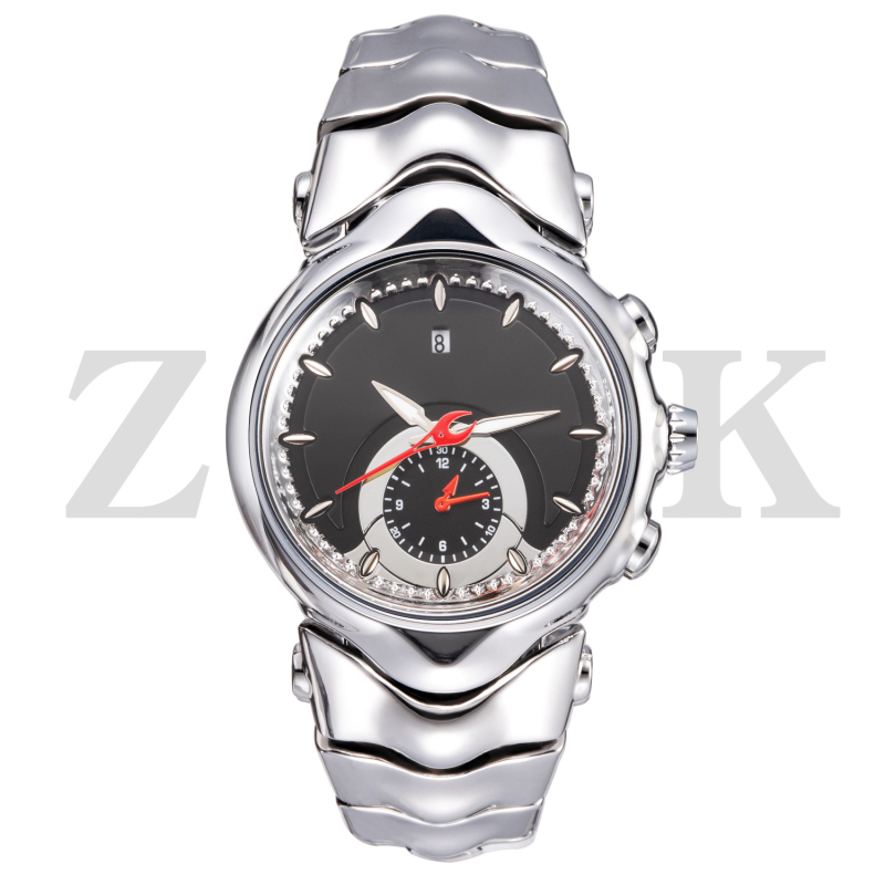 Muški sat inspiriran Y2K, neobičnog oblika brojčanika, retro veliki brojčanik, svijetleći brojčanik, kalendar, 44 mm, kvarcni mehanizam, čelični kaiš