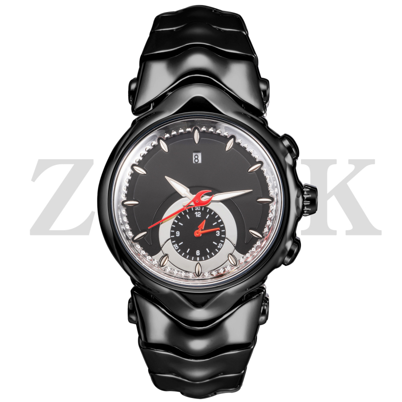 Muški sat inspiriran Y2K, neobičnog oblika brojčanika, retro veliki brojčanik, svijetleći brojčanik, kalendar, 44 mm, kvarcni mehanizam, čelični kaiš