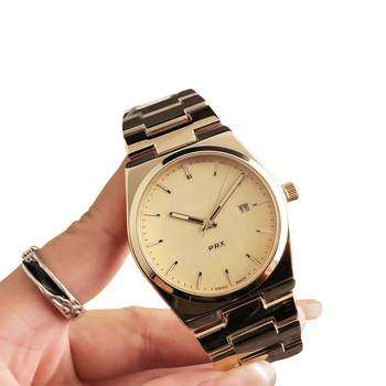 Férfi kvarc karóra nagy számlappal, naptár, holdfázis, sötétben világító és visszaszámlálás; Miyota 2813 meghajtás, 36 mm-es számlap, rozsdamentes acél tok, spirál koronával