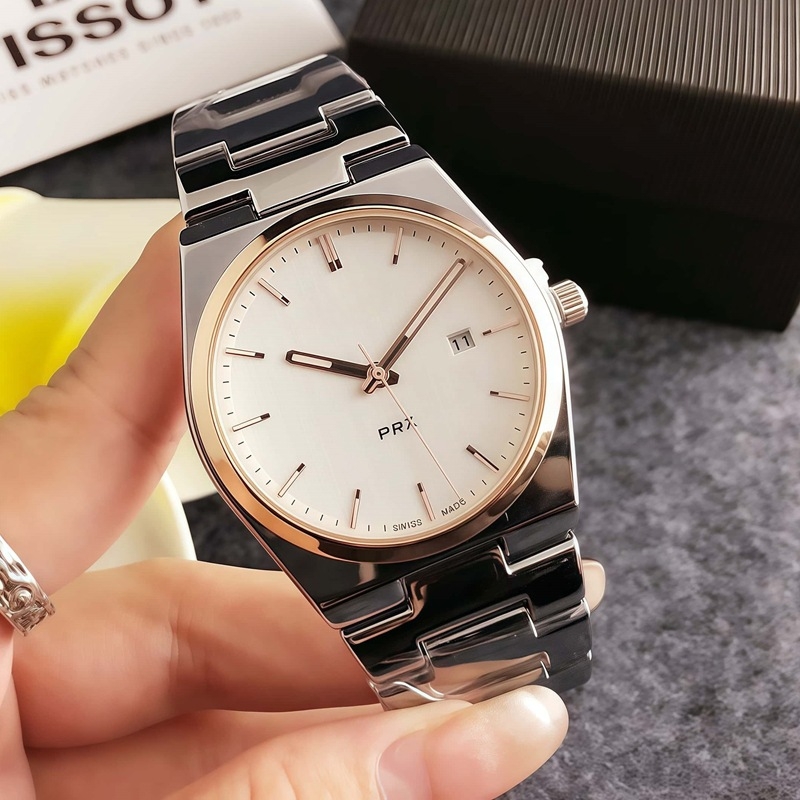 Férfi kvarc karóra nagy számlappal, naptár, holdfázis, sötétben világító és visszaszámlálás; Miyota 2813 meghajtás, 36 mm-es számlap, rozsdamentes acél tok, spirál koronával