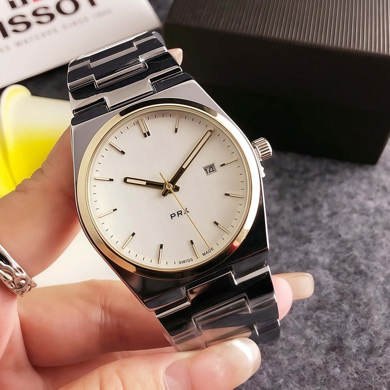 Férfi kvarc karóra nagy számlappal, naptár, holdfázis, sötétben világító és visszaszámlálás; Miyota 2813 meghajtás, 36 mm-es számlap, rozsdamentes acél tok, spirál koronával