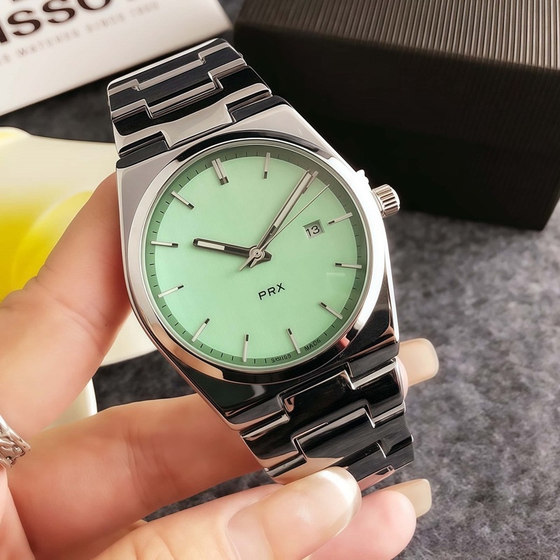 Férfi kvarc karóra nagy számlappal, naptár, holdfázis, sötétben világító és visszaszámlálás; Miyota 2813 meghajtás, 36 mm-es számlap, rozsdamentes acél tok, spirál koronával