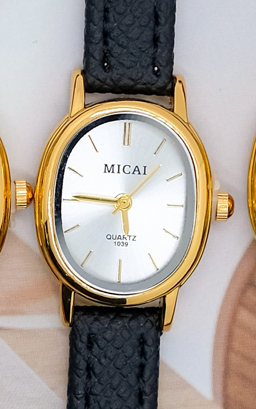 Micai Mc001 Analóg karóra ovális számlappal, bőrszíj, quartz mozgás