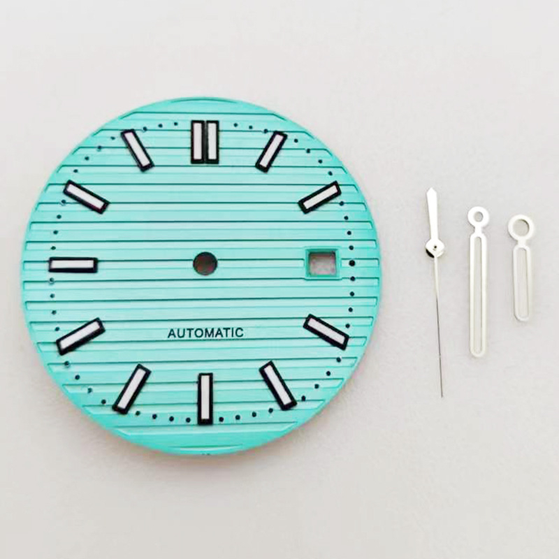 Pulksteņa cipferblata modifikācijas komplekts 2813/8215 kustībai — saules stara raksts uz cipferblata, luminescējoši cipferblata elementi, iepakojums 50 gab.