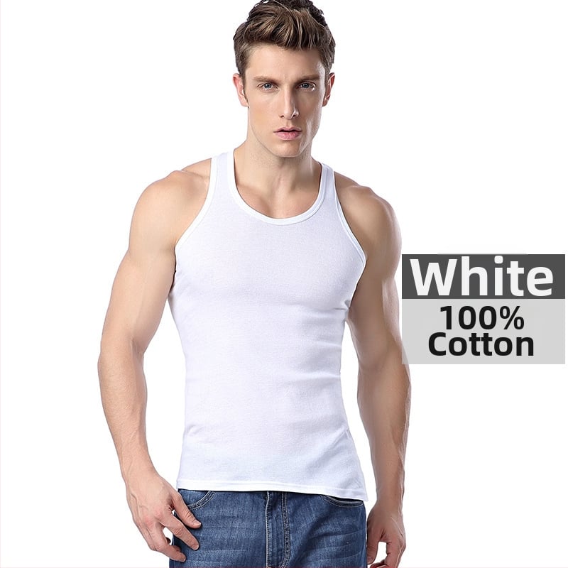 Vīriešu kokvilnas veste, 100% kokvilna, šaurs siluets, apaļš kakls, vasaras stils