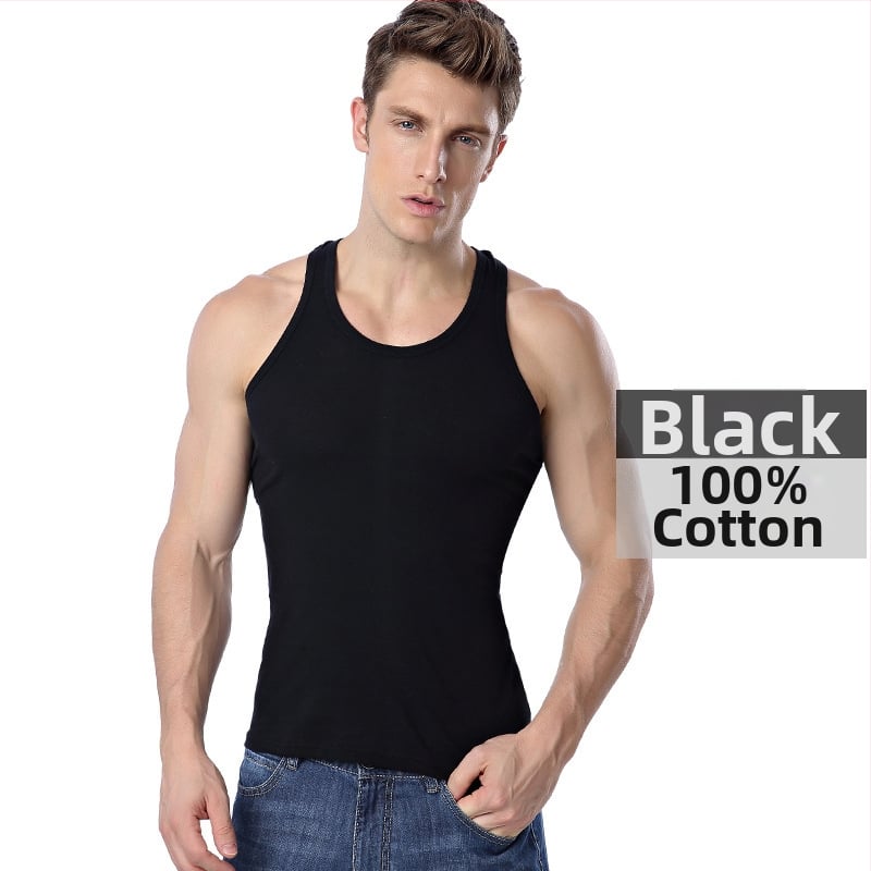 Vīriešu kokvilnas veste, 100% kokvilna, šaurs siluets, apaļš kakls, vasaras stils