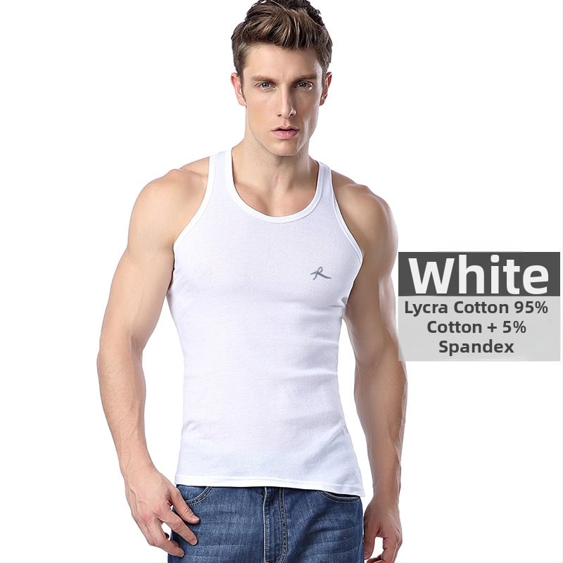 Vīriešu kokvilnas veste, 100% kokvilna, šaurs siluets, apaļš kakls, vasaras stils