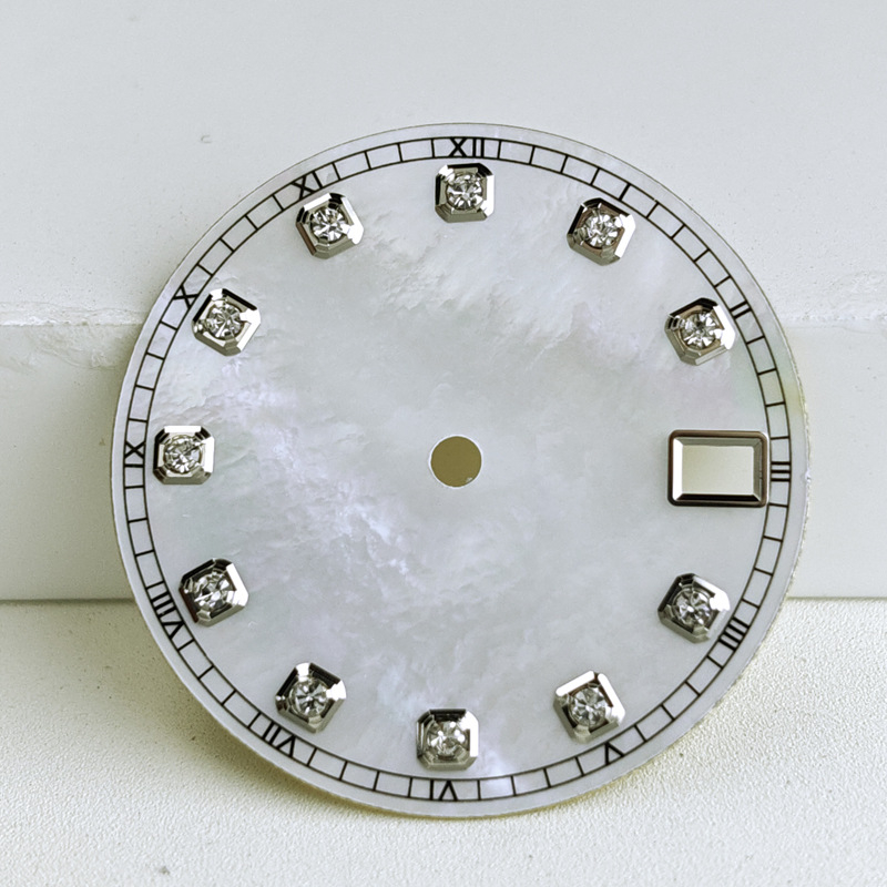 Seiko pulksteņa cipferblats, mātes pērlītes ar dimanta indikatoriem, saderīgs ar NH35/36 mehānismu