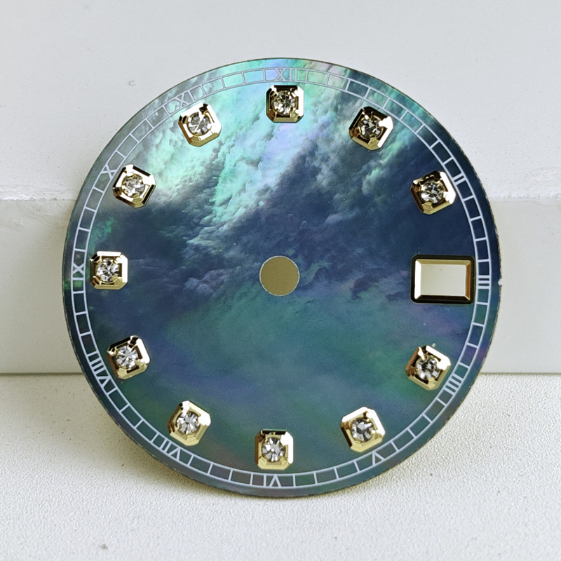 Seiko pulksteņa cipferblats, mātes pērlītes ar dimanta indikatoriem, saderīgs ar NH35/36 mehānismu