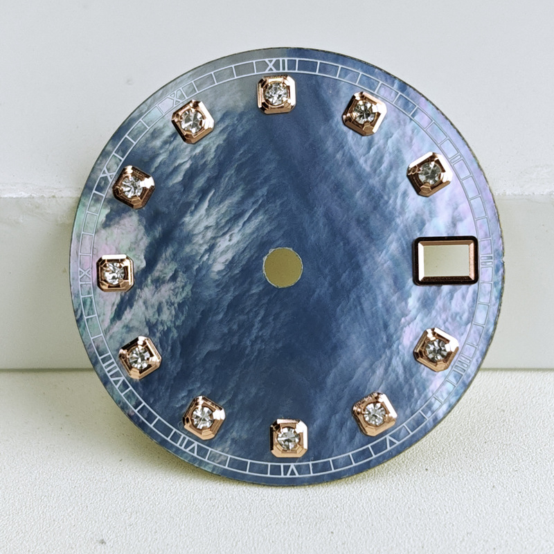 Seiko pulksteņa cipferblats, mātes pērlītes ar dimanta indikatoriem, saderīgs ar NH35/36 mehānismu