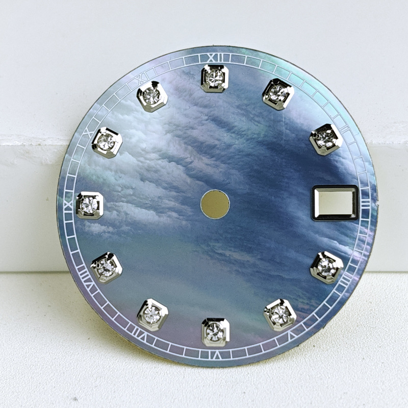 Seiko pulksteņa cipferblats, mātes pērlītes ar dimanta indikatoriem, saderīgs ar NH35/36 mehānismu