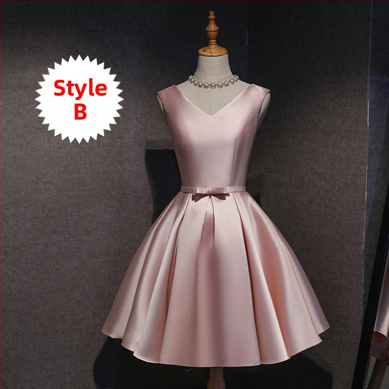 Pruutneitside kleit, lühikese mangas, Sling krae, Itaalia krae, Polyester Braze Dimension kangas, pulmapäevaks