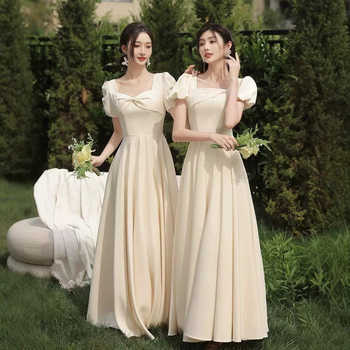 Palydėtojos suknelė, A linijos siluetas, Gilus V iškirptė, ¾ rankovės, Ilga suknelė, Poliesterio mišinys 30–50% + 50–70%