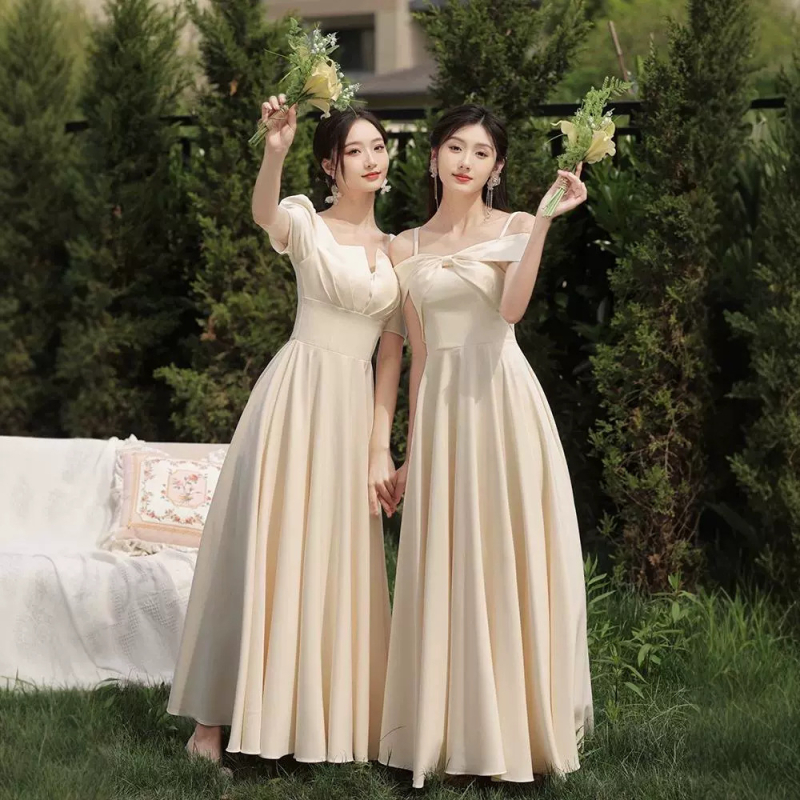 Palydėtojos suknelė, A linijos siluetas, Gilus V iškirptė, ¾ rankovės, Ilga suknelė, Poliesterio mišinys 30–50% + 50–70%