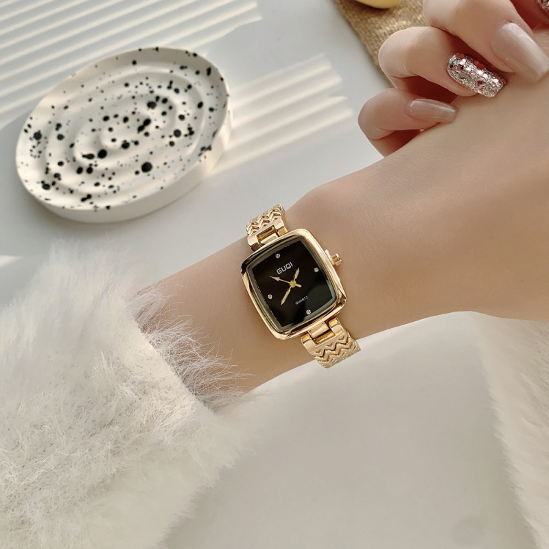 Női kvarc karóra, négyzetes számlap, analóg kijelző, 8 mm vastagság, ötvözet tok