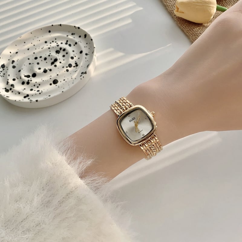 Női kvarc karóra, négyzetes számlap, analóg kijelző, 8 mm vastagság, ötvözet tok