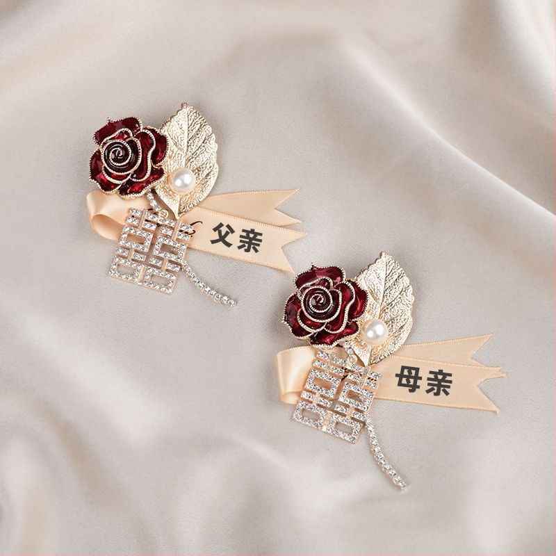 Retro sakausējuma rozes broša kāzām, līgavas un līgavņa korsāze, dāvana klasesbiedram, zīmols Unique