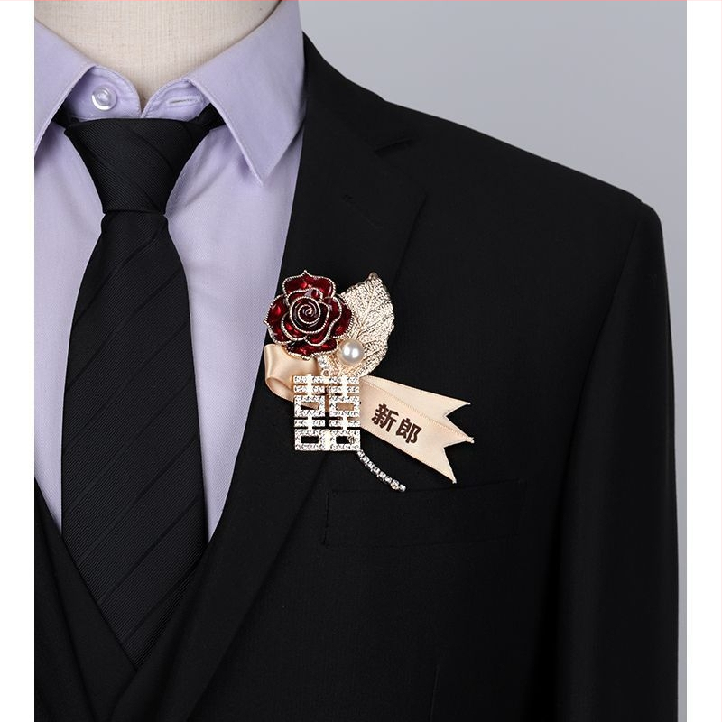 Retro sakausējuma rozes broša kāzām, līgavas un līgavņa korsāze, dāvana klasesbiedram, zīmols Unique