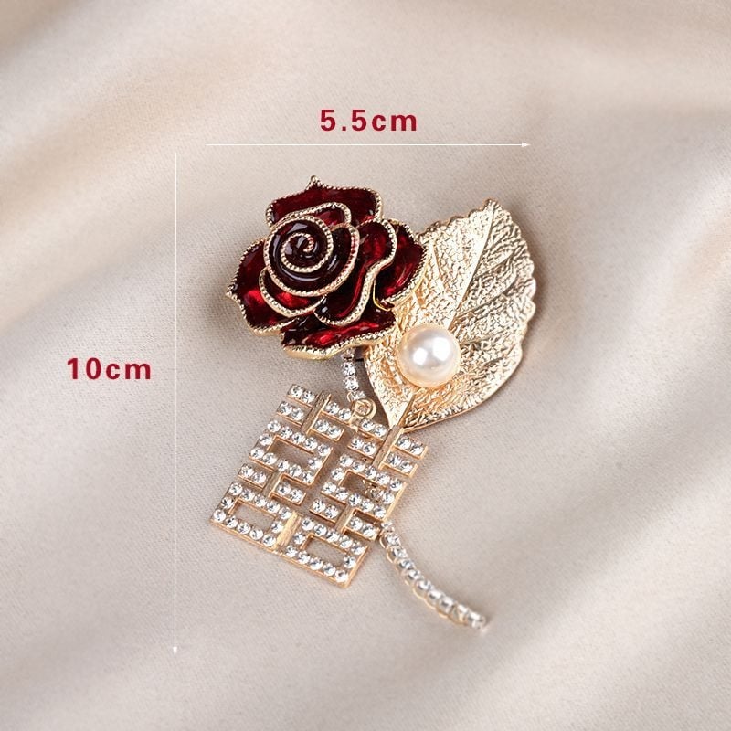 Retro sakausējuma rozes broša kāzām, līgavas un līgavņa korsāze, dāvana klasesbiedram, zīmols Unique