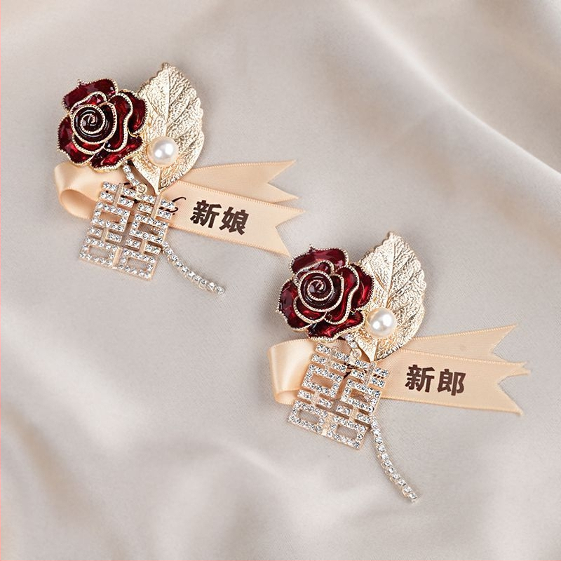 Retro sakausējuma rozes broša kāzām, līgavas un līgavņa korsāze, dāvana klasesbiedram, zīmols Unique