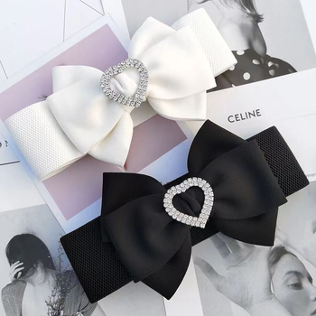 Moteriška elastinė juosta su deimantiniu kaspinu, reljefinis PU, suknelės aksesuaras