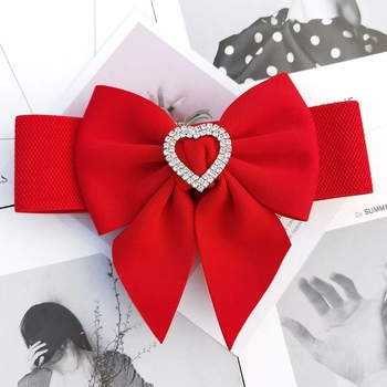 Moteriška elastinė juosta su deimantiniu kaspinu, reljefinis PU, suknelės aksesuaras