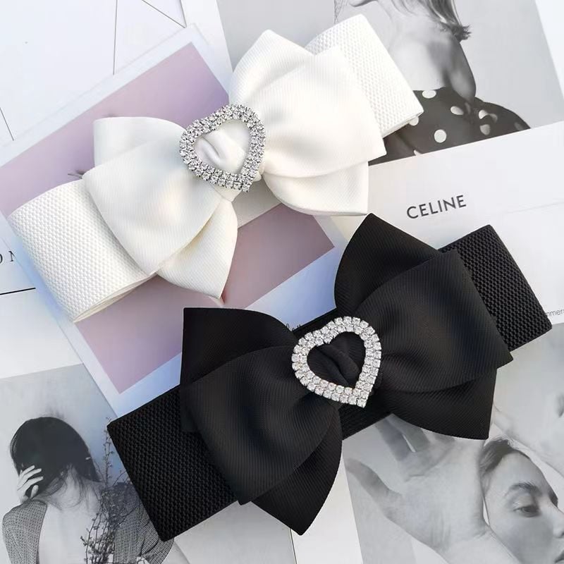 Moteriška elastinė juosta su deimantiniu kaspinu, reljefinis PU, suknelės aksesuaras