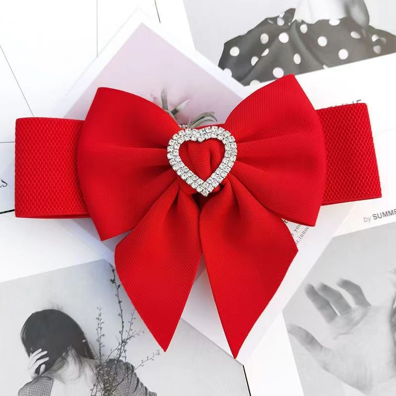 Moteriška elastinė juosta su deimantiniu kaspinu, reljefinis PU, suknelės aksesuaras