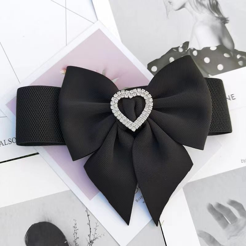 Moteriška elastinė juosta su deimantiniu kaspinu, reljefinis PU, suknelės aksesuaras