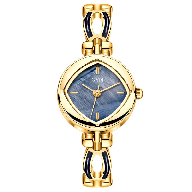 Női karkötőóra, rombusz alakú számlap, gyöngyház hatású számlap, quartz meghajtás, 30m vízállóság