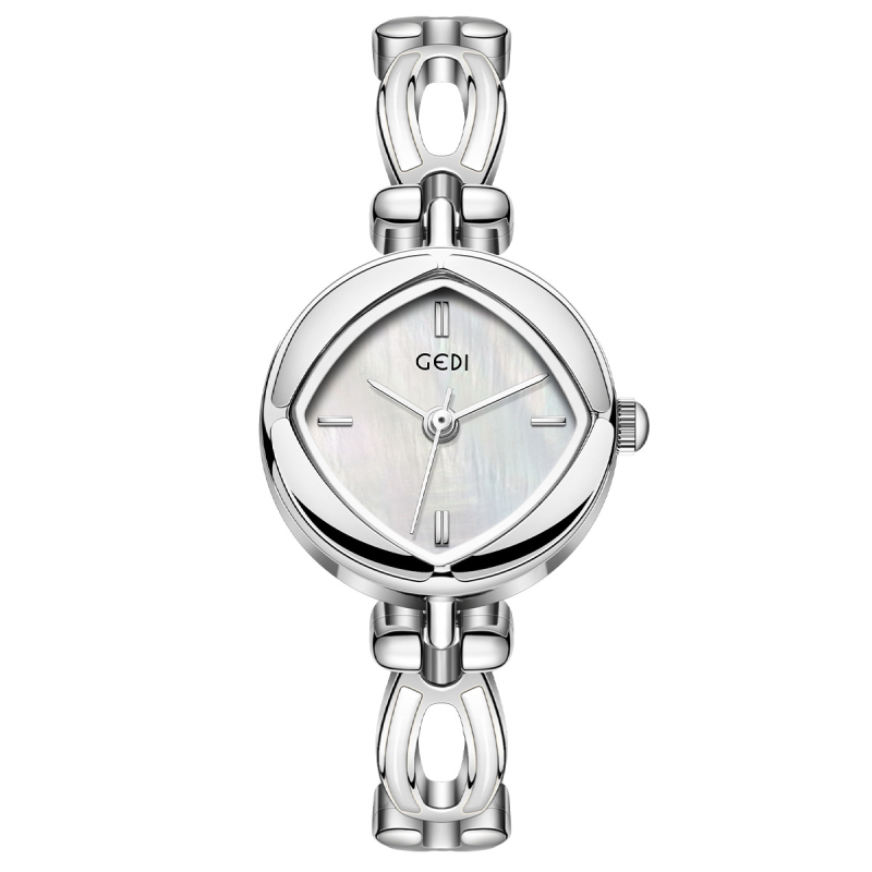 Női karkötőóra, rombusz alakú számlap, gyöngyház hatású számlap, quartz meghajtás, 30m vízállóság