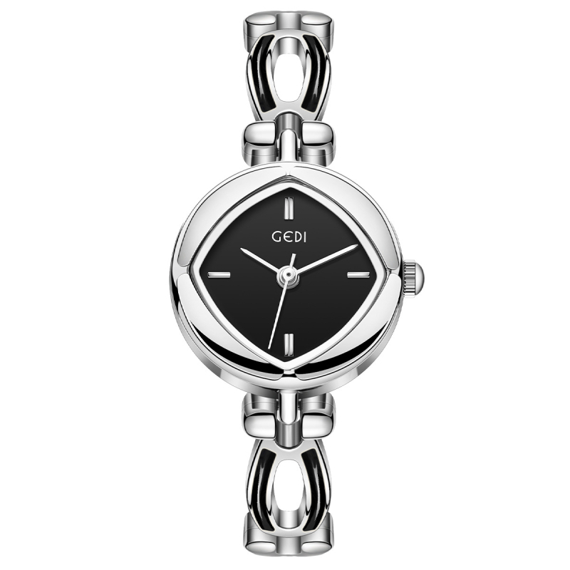 Női karkötőóra, rombusz alakú számlap, gyöngyház hatású számlap, quartz meghajtás, 30m vízállóság