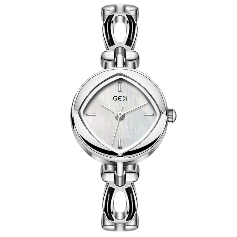 Női karkötőóra, rombusz alakú számlap, gyöngyház hatású számlap, quartz meghajtás, 30m vízállóság