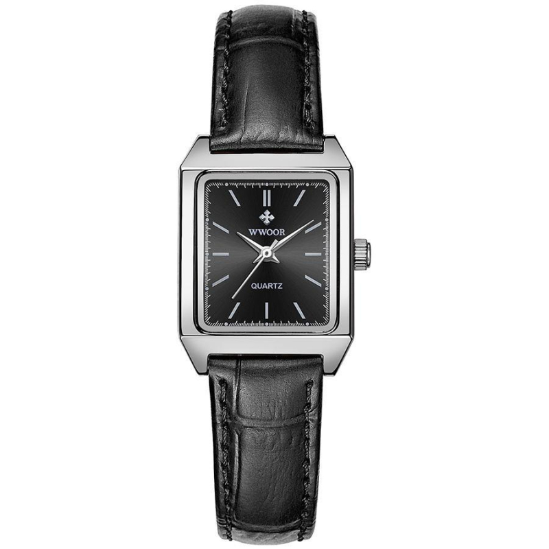 Női négyszögletes kvarcóra PC21 mozgással (30 m vízállóság, rozsdamentes acél szíj, ötvözet tokkal)