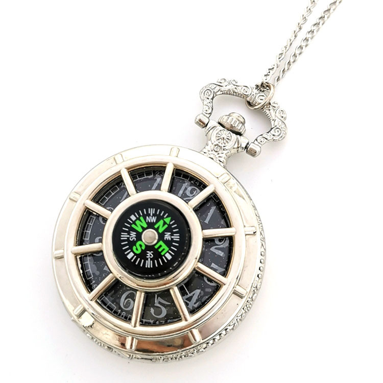 Pakabinamasis kišeninis laikrodis, elektroninis judėjimas, ovalus dialas, lydinio korpusas, judėjimo modelis 66, klasikinis retro stilius