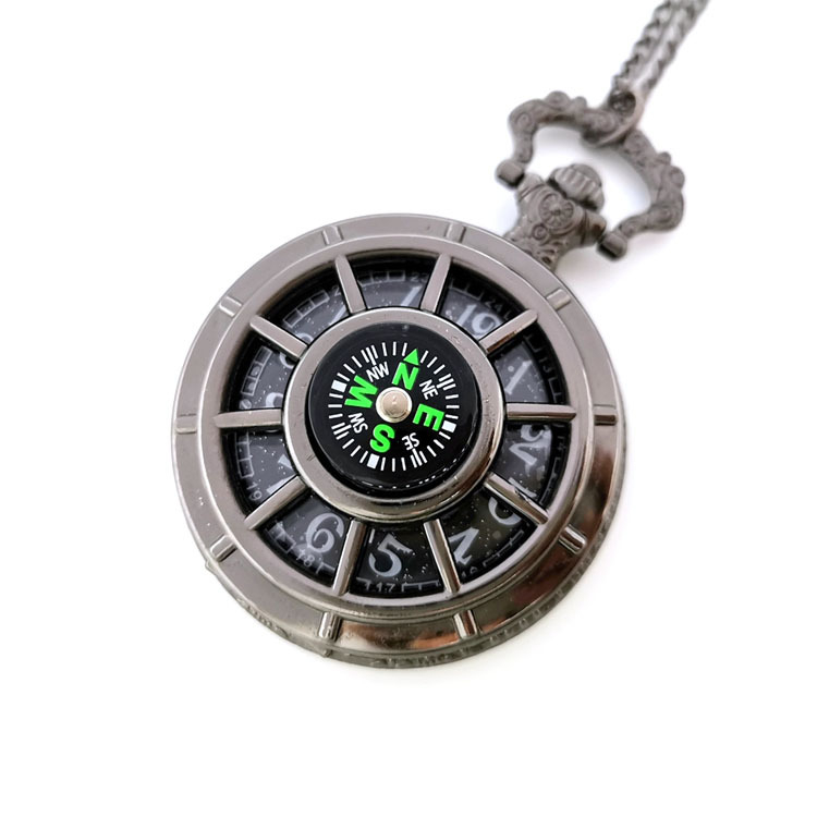 Pakabinamasis kišeninis laikrodis, elektroninis judėjimas, ovalus dialas, lydinio korpusas, judėjimo modelis 66, klasikinis retro stilius