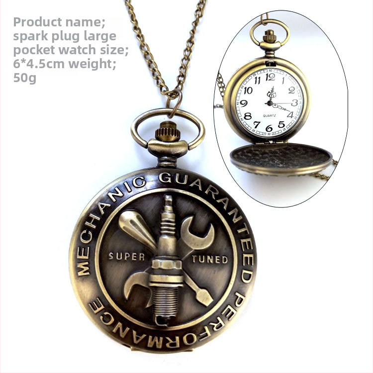 Pakabinamasis kišeninis laikrodis, elektroninis judėjimas, ovalus dialas, lydinio korpusas, judėjimo modelis 66, klasikinis retro stilius