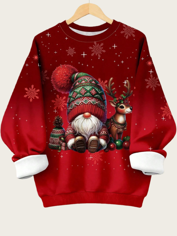 Kakla ar kapuci džemperis ar 3D apdruku, poliestera/elastāna audums, digitālā apdruka, brīvā piegriezuma, rudens 2025