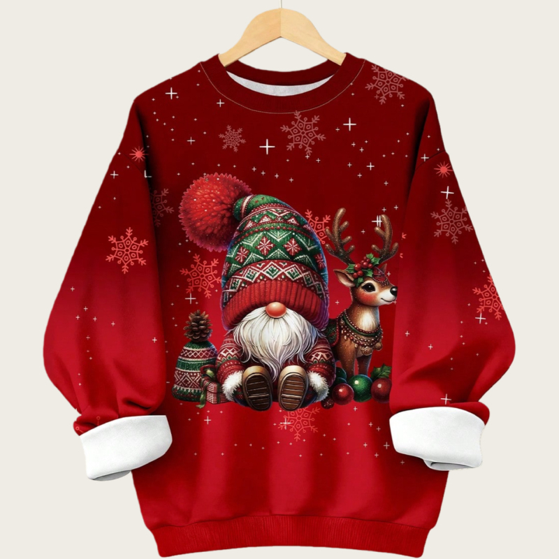 Kakla ar kapuci džemperis ar 3D apdruku, poliestera/elastāna audums, digitālā apdruka, brīvā piegriezuma, rudens 2025