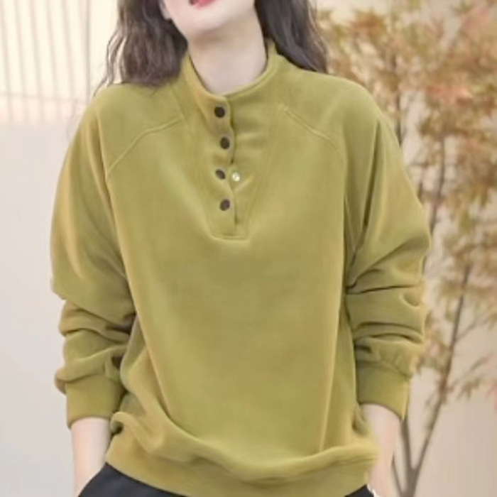 Pulover s polo ovratnikom, blok-model, širok kroj, duge rukave, sadržaj spandexa