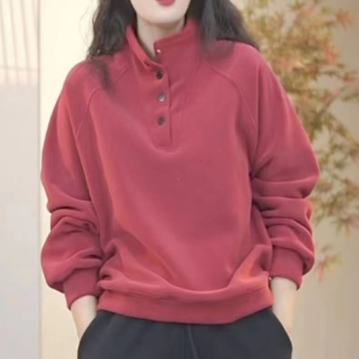 Pulover s polo ovratnikom, blok-model, širok kroj, duge rukave, sadržaj spandexa