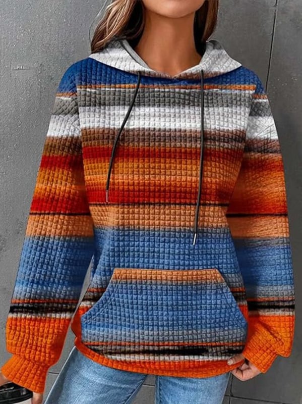 Sieviešu kapucīna džemperis ar drukas motīvu – brīvs siluets, japāņu-korejiešu stils, digitālā druka, poliesters + elastāns, rudens 2025