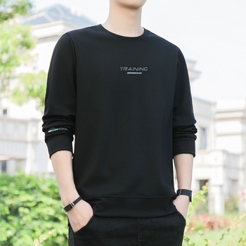 Ανδρικό φούτερ με στρογγυλή λαιμόκοψη, κορεατικού ύφους, ελαφρύ ύφασμα από 100% πολυεστέρα, ελεύθερη γραμμή