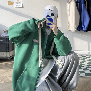 Női kapucnis fleece-béléses, ujjatlan kardigán-stílusú pulóver, laza szabás, tavasz 2025