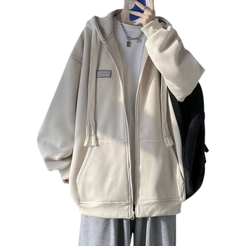 Női kapucnis fleece-béléses, ujjatlan kardigán-stílusú pulóver, laza szabás, tavasz 2025